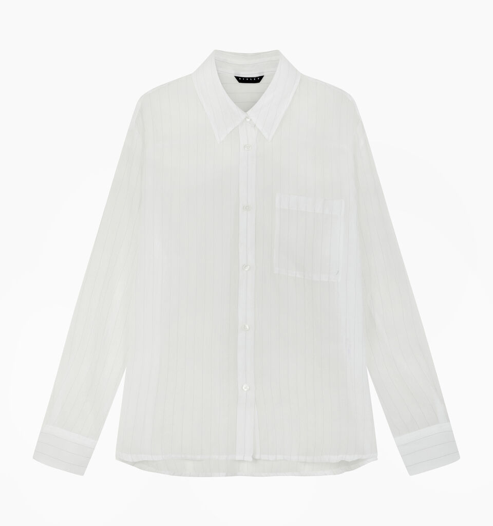White semi sheer shirt - sisley k shirts - White | Sisley K image number 1